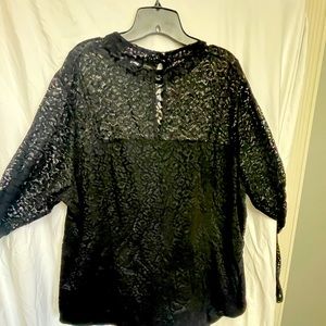 Torrid insider collection, size 5, Black lace, Bell sleeve bodysuit.